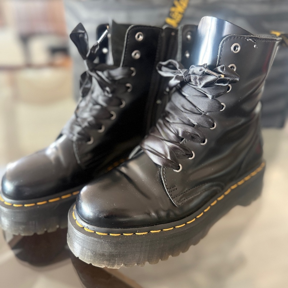 Doc Martens Black Platform Lace-Up Boots